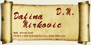 Dafina Mirković vizit kartica